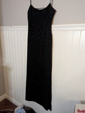Super Sexy Black Sparkly Strappy Backless 90s Dress